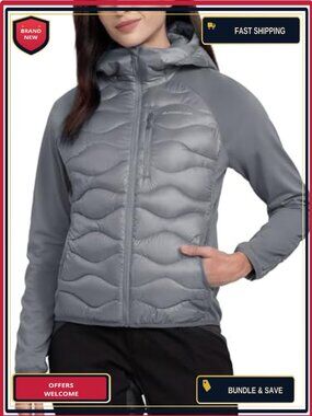 Women's Lightweight Insulated Running Puffer Jacket Packable Water Resistant
